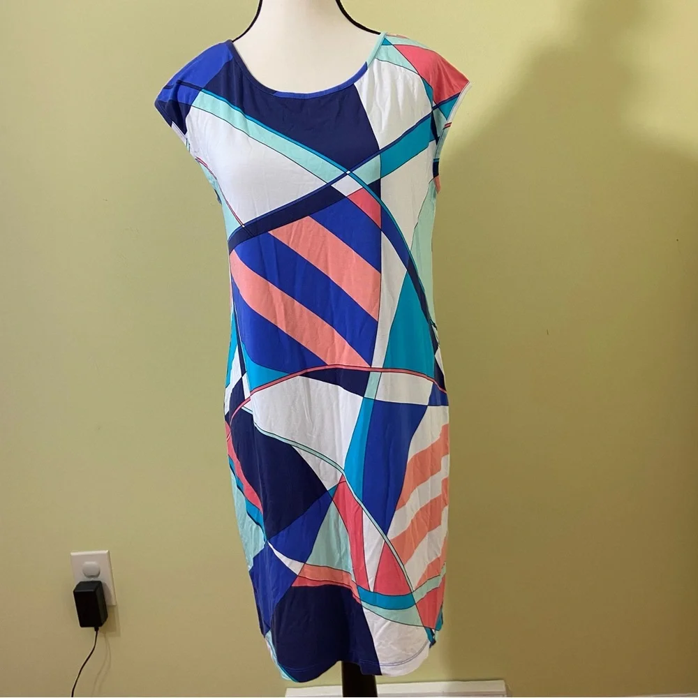 Tori Richard Honolulu Hawaii Geometric Multicolor Dress size M - Picture 4 of 8